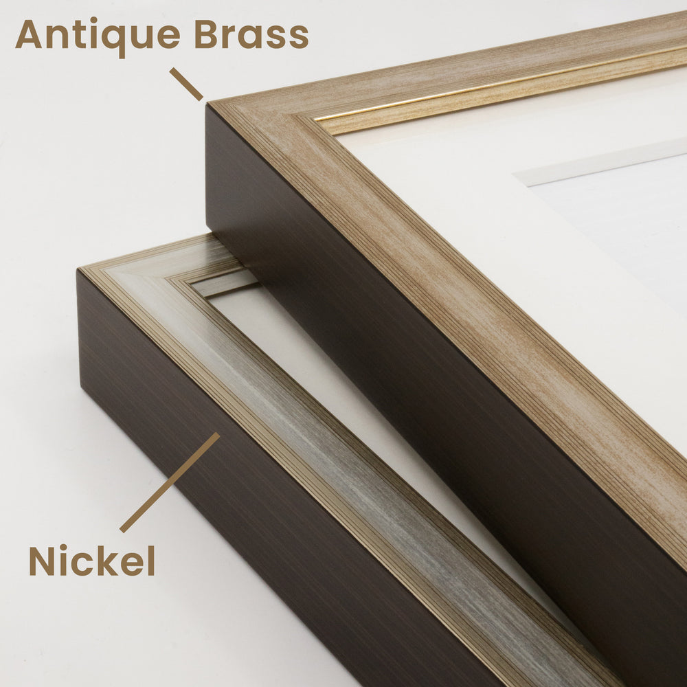 Opus West Coast Wood Frames with Glass - Antique Brass