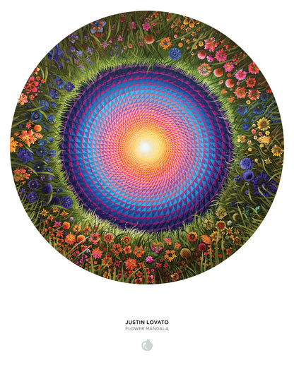 Justin Lovato: Flower Mandala 500-Piece Circular Jigsaw Puzzle
