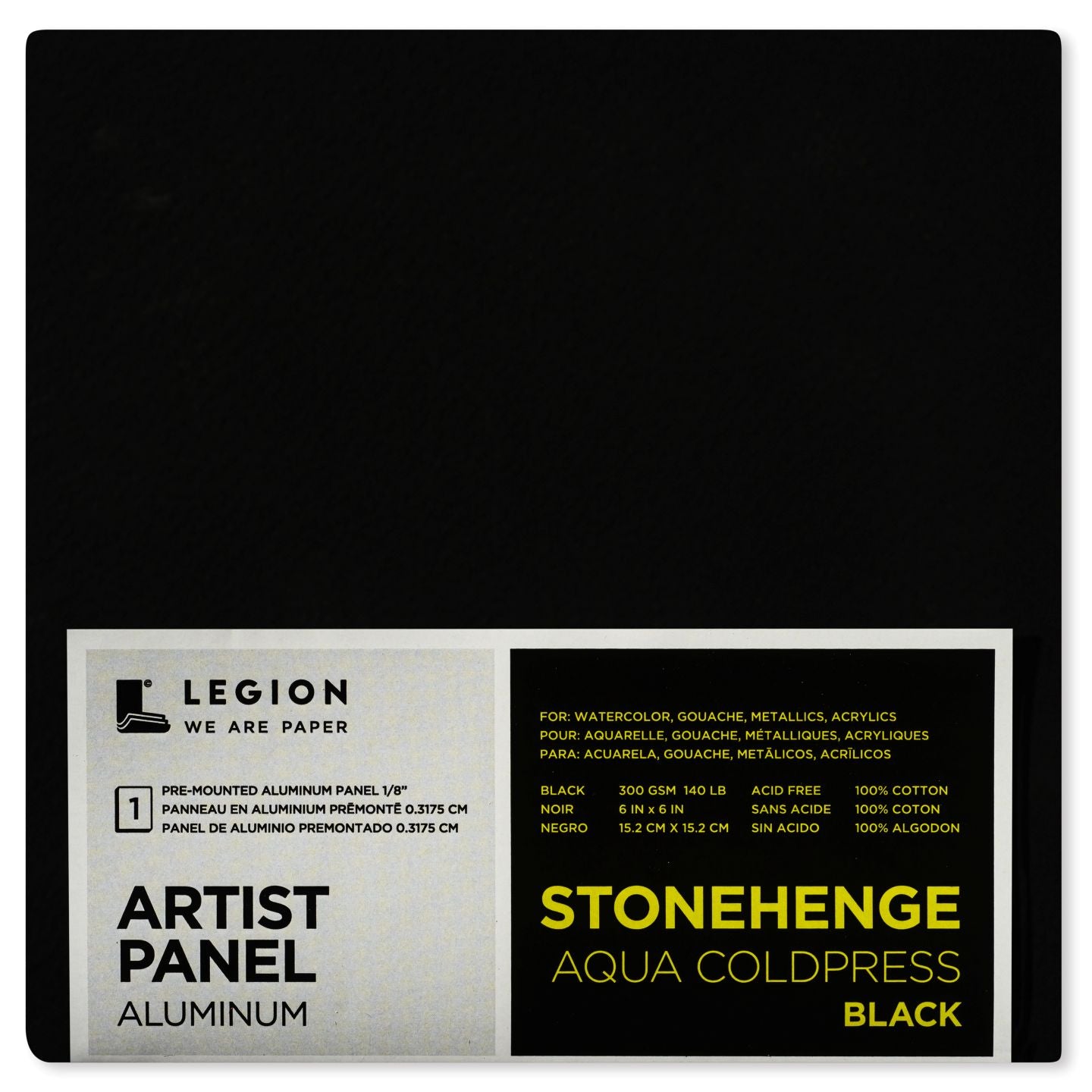 Panneaux d'artiste en aluminium Stonehenge Aqua Black 15,2 cm x 15,2 cm