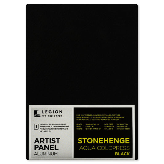 Panneaux d'artiste en aluminium noir Stonehenge Aqua 12,7 x 17,8 cm
