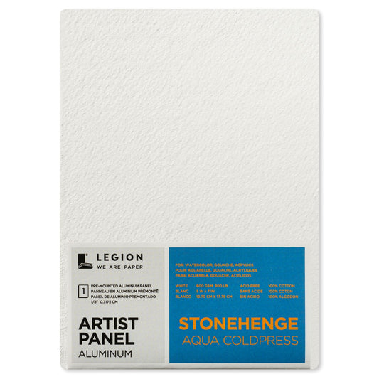 Panneau en aluminium blanc Stonehenge Aqua Cold Press 12,7 cm x 17,78 cm