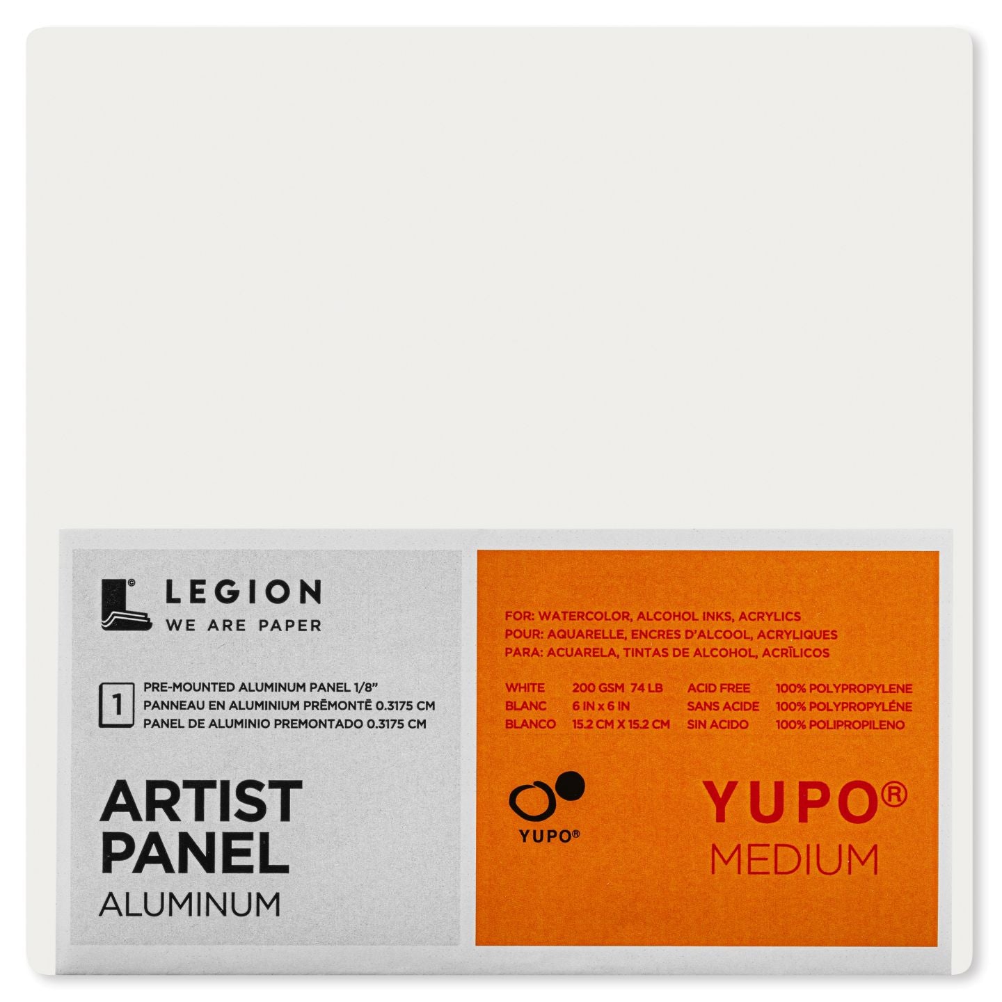 Panneaux d'artiste en aluminium Yupo 6" x 6"
