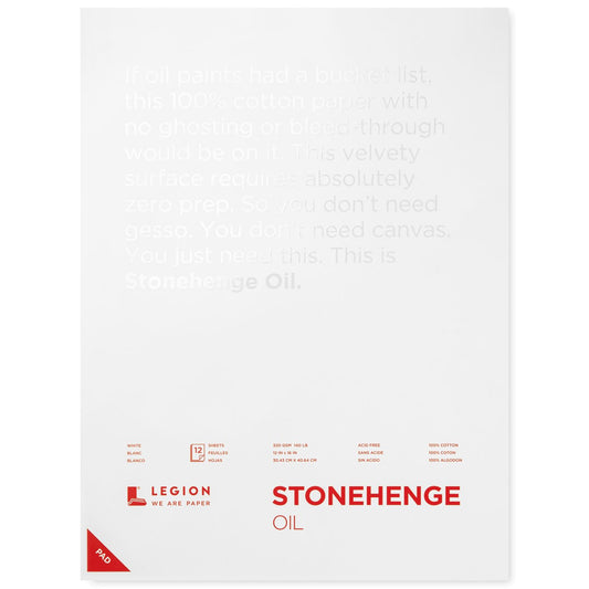 Stonehenge Oil Paper Pad 320gsm/140lb 12" x 16"