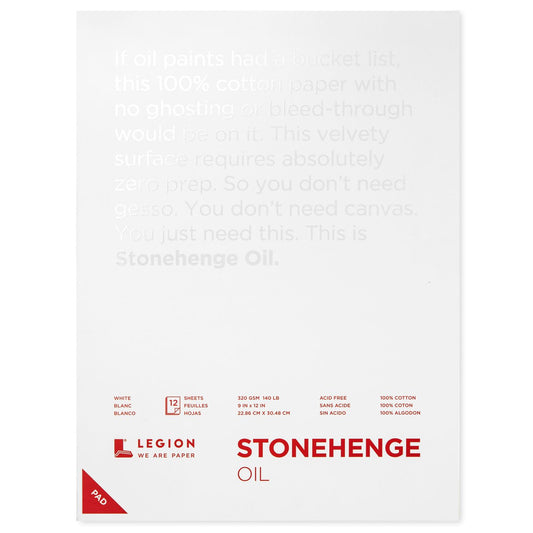 Stonehenge Oil Paper Pad 320gsm/140lb 9" x 12"