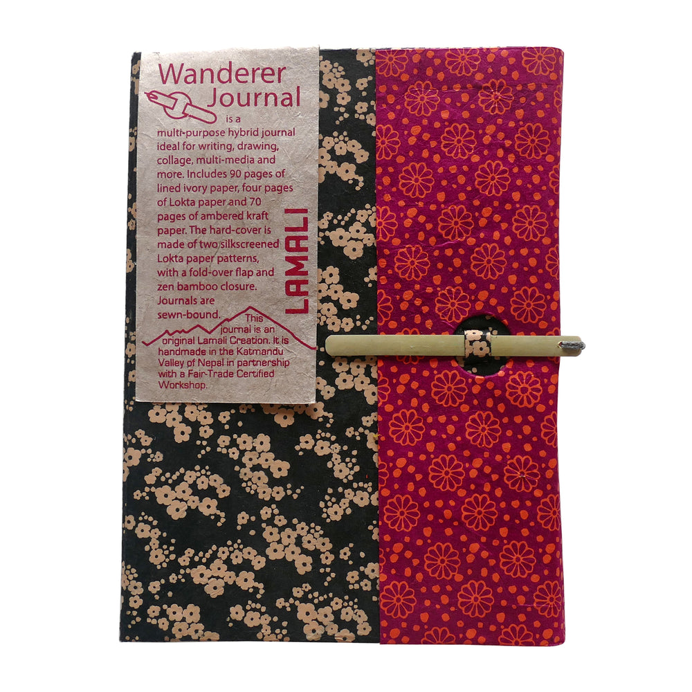 Lamali Wanderer Hard-Cover Handmade Journals (Red-Ebony)