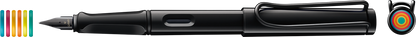 LAMY Safari All Black with Multi-Coloured Rings