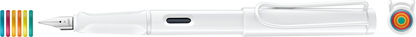 LAMY Safari All White with Multi-Coloured Rings