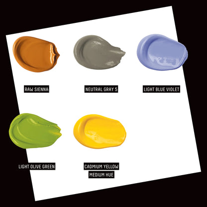 Liquitex What Would You Create BASICS Set - Fabric Painting, colour swatches
