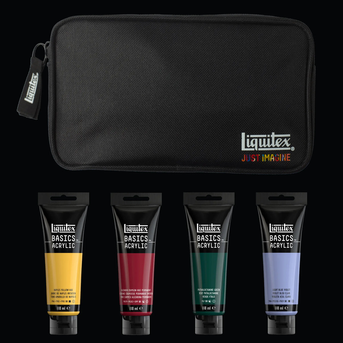 Liquitex What Would You Create BASICS Set - Gem Theory, set contents