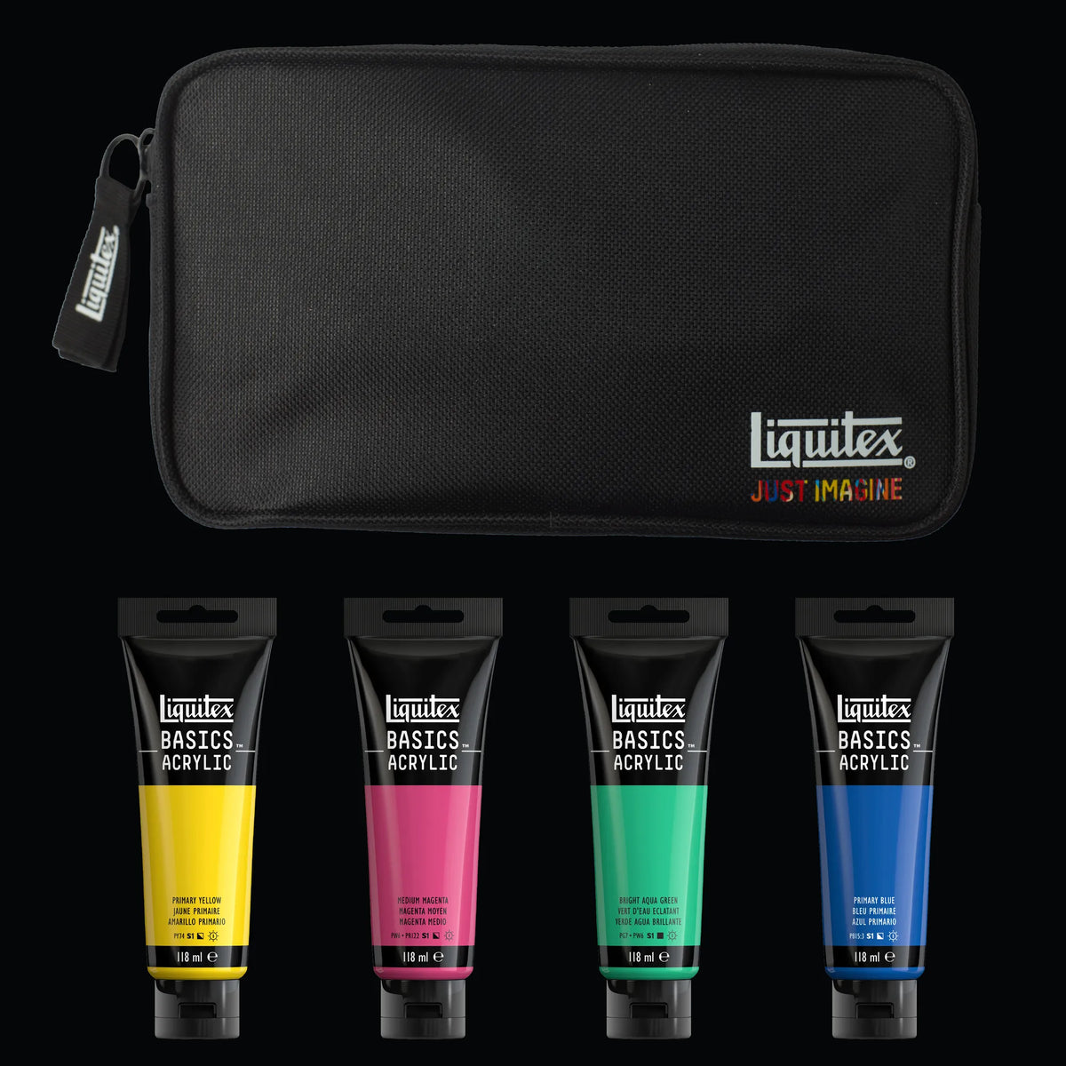 Liquitex What Would You Create BASICS Set - Illuminated Brights, set contents