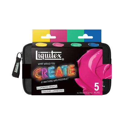 Liquitex What Would You Create BASICS Set - Illuminated Brights, front of package
