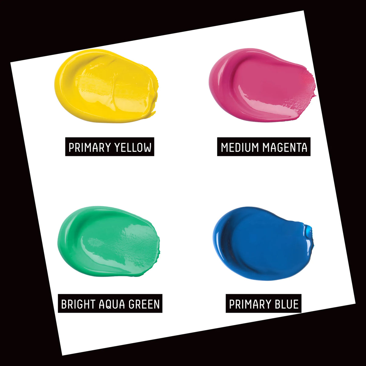 Liquitex What Would You Create BASICS Set - Illuminated Brights, colour swatches