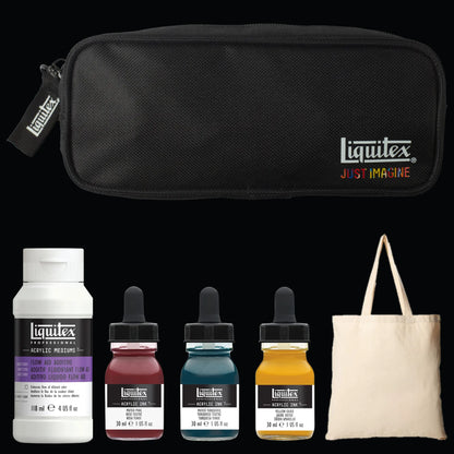 Liquitex What Would You Create INK! Set - Fabric Staining, set contents