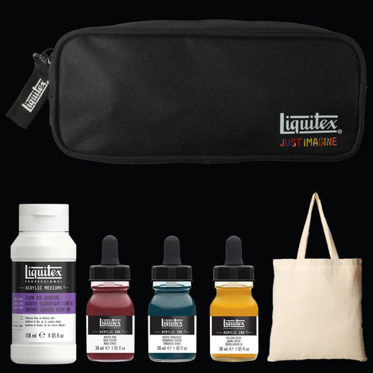 Liquitex What Would You Create INK! Set - Fabric Staining, set contents