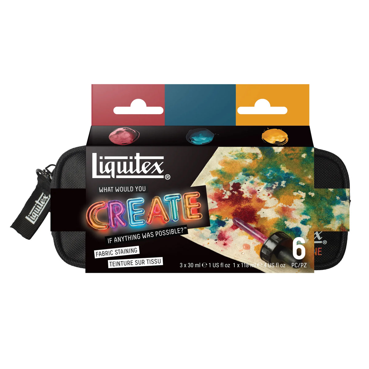 Liquitex What Would You Create INK! Set - Fabric Staining, front of package