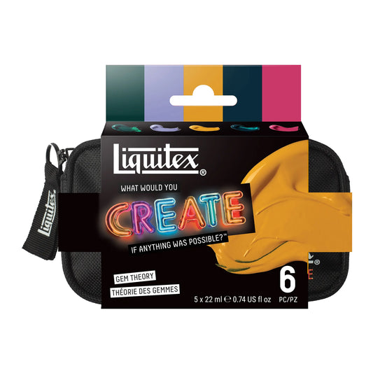 Liquitex What Would You Create Heavy Body Set - Gem Theory, front of package