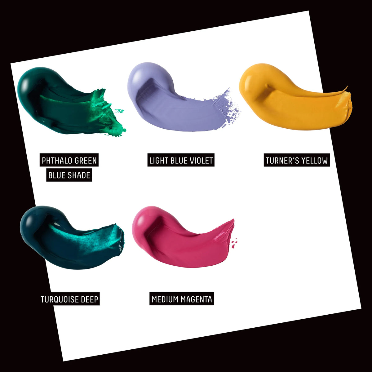 Liquitex What Would You Create Heavy Body Set - Gem Theory, colour swatches