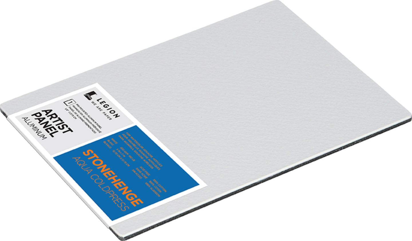 Panneau en aluminium blanc Stonehenge Aqua Cold Press 12,7 cm x 17,78 cm
