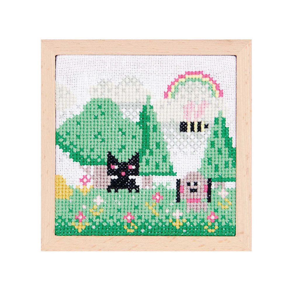 Rico Design Cross Stitch Kit Pixel Art Landscape - 11 x 11 cm (4.3" x 4.3")