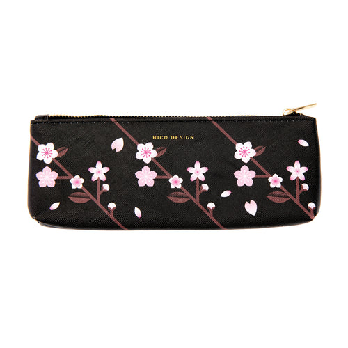 Rico Design Pencil Case Flowers - Black Sakura Flowers