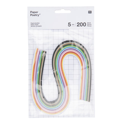 Paper Poetry Quilling DIY Multicolour Paper Strips Pack of 200 5mm x 40cm (0.2" x 15.75")