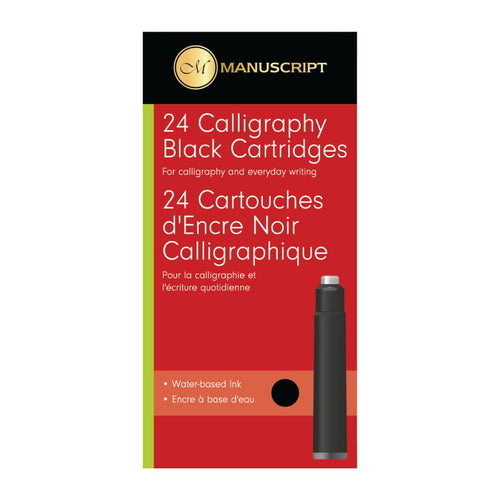 Manuscript Calligraphy Ink Cartidges Pack of 24 - Black