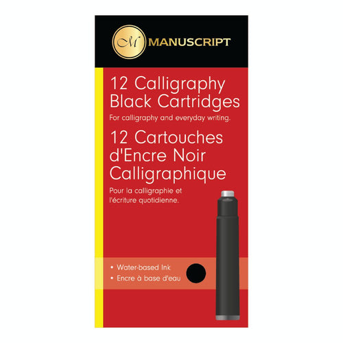 Manuscript Calligraphy Ink Cartidges Pack of 12 - Black