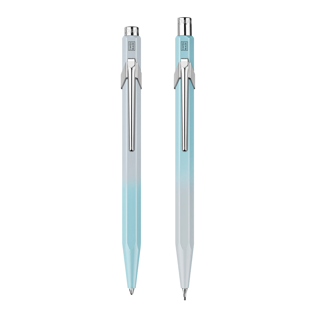 Caran d'Ache Blue Lagoon 849 Ballpoint Pen + 844 Mechanical Pencil – Special Edition