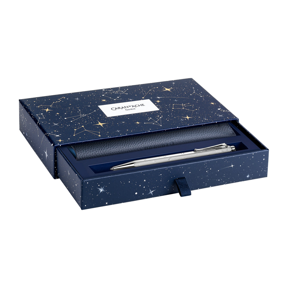 Caran d'Ache Cosmic Blue Edition Ecridor BP with Leather Pouch