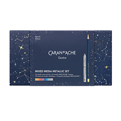 Caran d'Ache Cosmic Blue Edition Mixed Media Set of 20 - Clearance