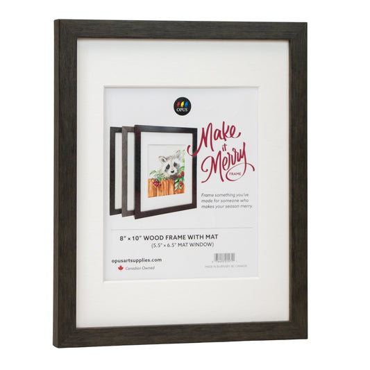 Make It Merry Readymade Frame 8"x10" (5.5"x6.5" Mat Window) - Charcoal