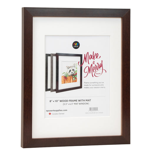 Make It Merry Readymade Frame 8"x10" (5.5"x6.5" Mat Window) - Espresso