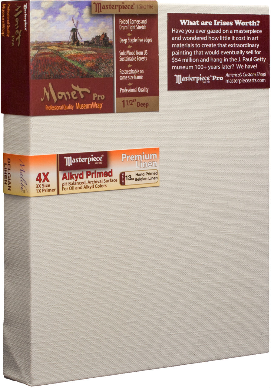 Masterpiece Monet Pro Malibu Pre-Stretched Canvas (13oz Belgian Linen, 4x Alkyd Primed)
