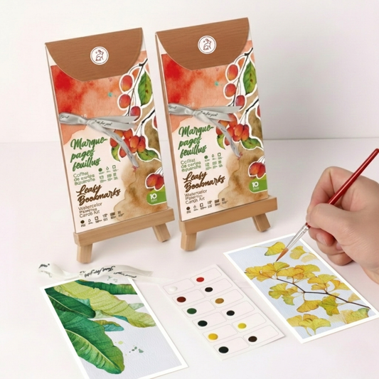 Nobel Watercolor Painting Cards Kit - Leafy Bookmarks