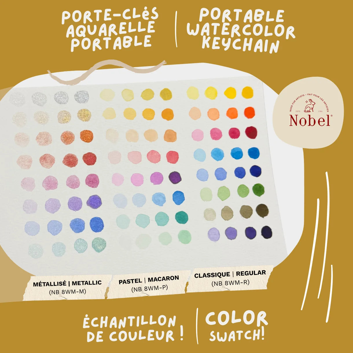 Nobel Watercolour Keychain Palette - Macaron