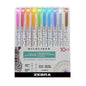 Lot de 10 surligneurs double pointe Zebra Mildliner DOT
