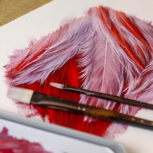 Acrylic Layering: Flamingo Feathers with Carla Grace