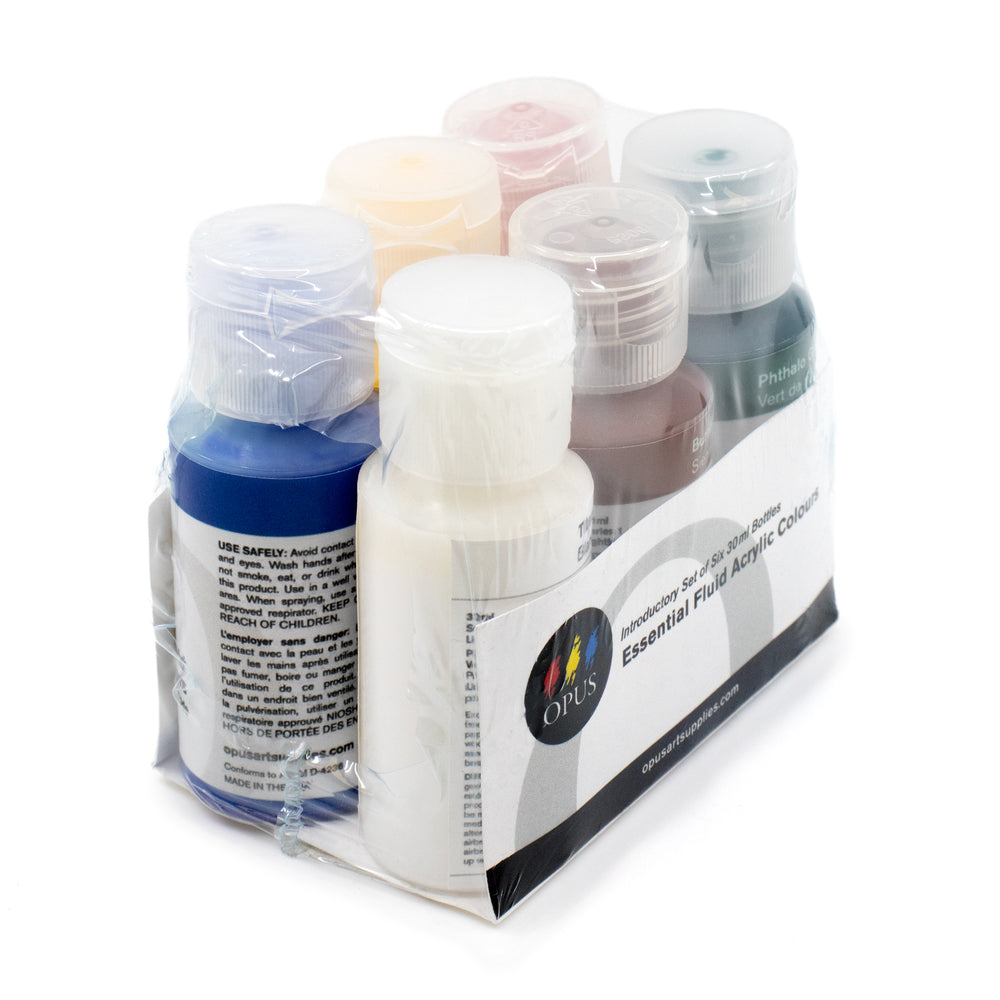Opus Essential Fluid Acrylic Colours Set of 6 x 30 ml