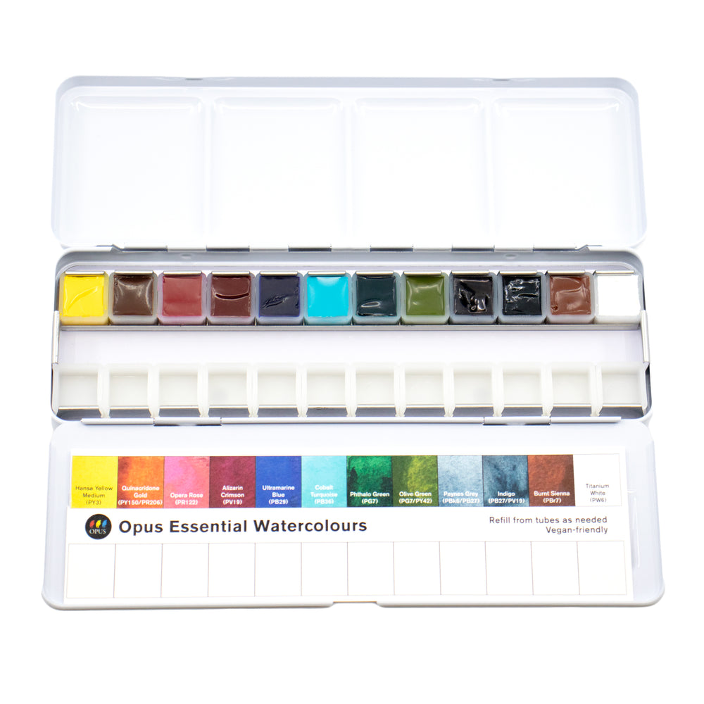 Opus Essential Watercolours Compact Tin Set of 12