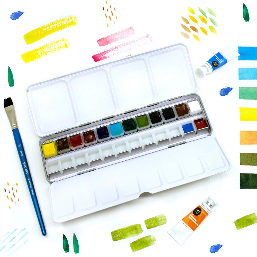 Opus Essential Watercolours Compact Tin Set of 12