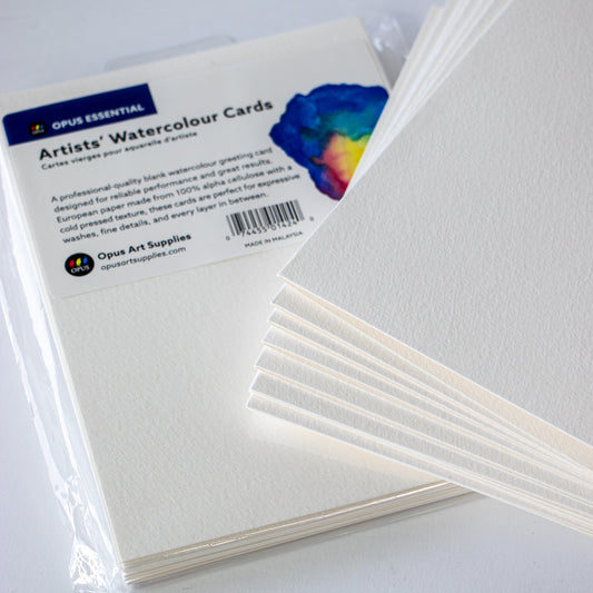 Artists Watercolour Cards with cards on a white background