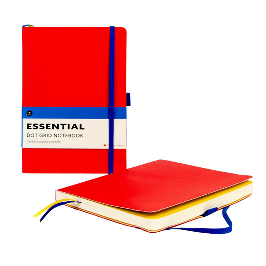 Opus Essential Dot Grid Notebook Red A5 size (14.8cm x 21cm - 5 3/4” x 8 1/2”)