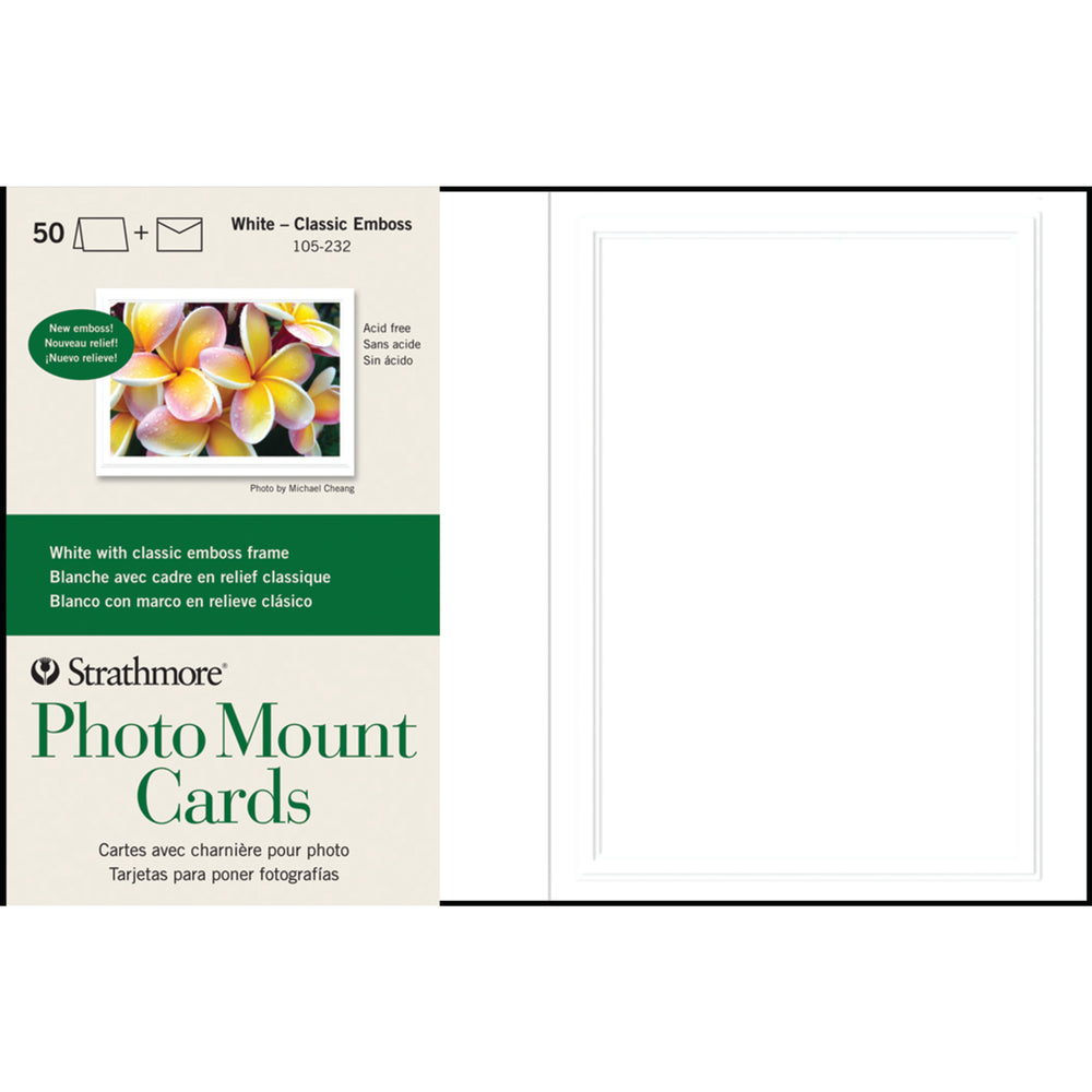 Strathmore Photomount Cards - Classic Emboss White
