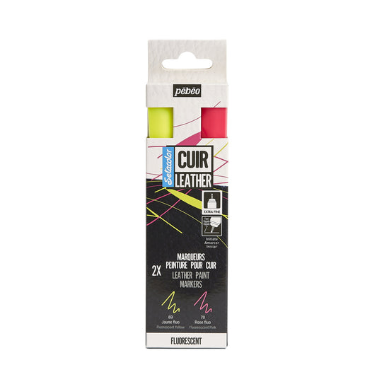 Pebeo Setacolor Leather Marker - Set of 2 Markers Fluorescent