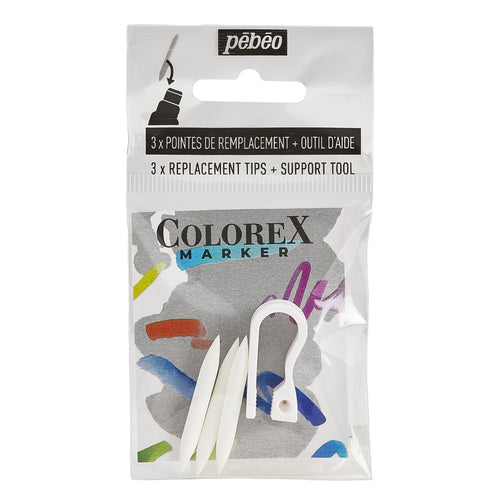Pebeo Colorex Marker Set of 3 Replacement Nibs + Support Tool
