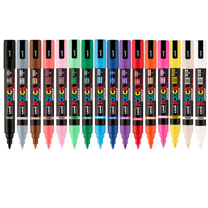 Marqueurs acryliques POSCA PC-5BR Pinceau - Lot de 16