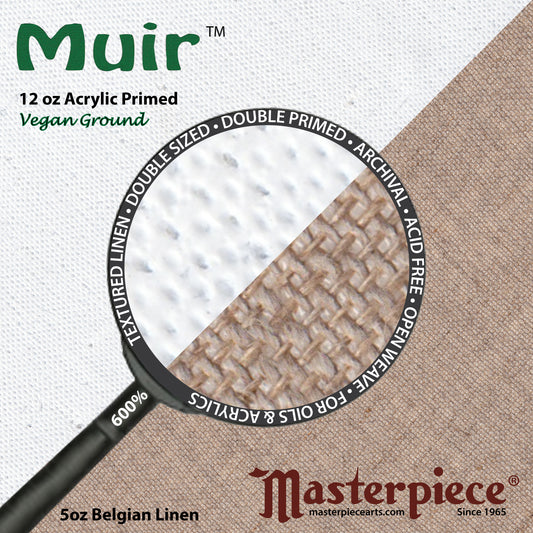 Masterpiece Monet Pro Muir Pre-Stretched Canvas (12oz, 4x Premium Acrylic Primed Linen, Deep)