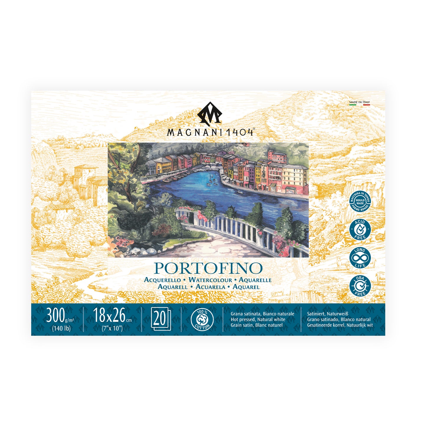 Magnani Portofino Watercolour Blocks Hot Pressed - 300gsm