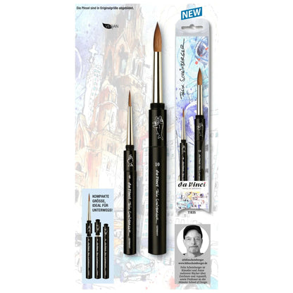 da Vinci CASENEO Travel Brush Set of 2 (Felix Scheinberger Limited Edition)