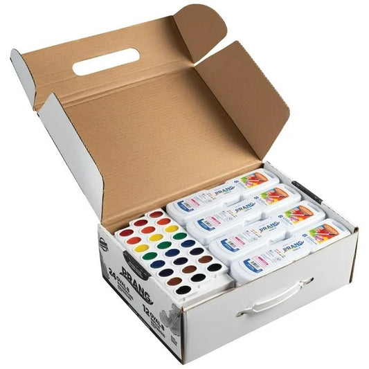 Prang Semi-Moist Oval Pan Watercolor Master Pack - 24 Sets & 12 Refills